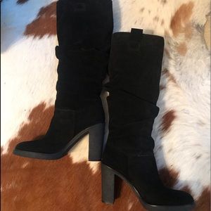 TALL SUEDE SLOUCHY BOOTS